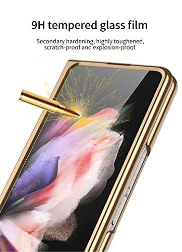 zimisu Funda para Samsung Galaxy Z Fold 3 5G, ultra delgada película de alta definición todo incluido protección integrada, cubierta plegable para teléfono con patrón cruzado