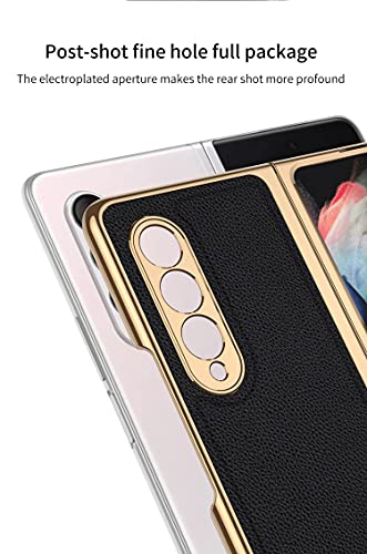 zimisu Funda para Samsung Galaxy Z Fold 3 5G, ultra delgada película de alta definición todo incluido protección integrada, cubierta plegable para teléfono con patrón cruzado