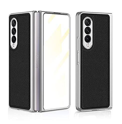 zimisu Funda para Samsung Galaxy Z Fold 3 5G, ultra delgada película de alta definición todo incluido protección integrada, cubierta plegable para teléfono con patrón cruzado