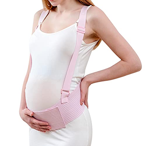 ZJJ Cinturón De Soporte De Vientre De Maternidad Transpirable Ajustable con Correas De Hombro Mujer Embarazada Abdominal Antideslizante Brace Band Arnés De Cintura Elástica para Embarazo,L