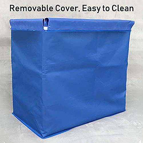 ZQH Carretilla de Compras Coche Sobre Ruedas Blue Heavy Duty Hotel Rolling Lavandería Clasificador Carrito de Alenamiento en Ruedas Corrector de Corrector de Vestíbulo Portátil con Bolso Extraíble