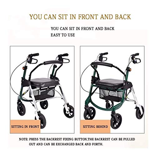ZWH-Andador Carro Creativo Light- Viejo Compras, Compras Portátil Plegable Walker Cuatro Ruedas