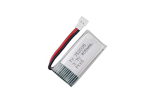 ZYGY 5PCS 3.7V 400mAh Lipo Batería y 5en1 Cargador para H99W JJRC H31 H6C H98 AT-96 TR-C385 TR-P51 TR-F22 RC Quadcopter repuestos(Rojo)