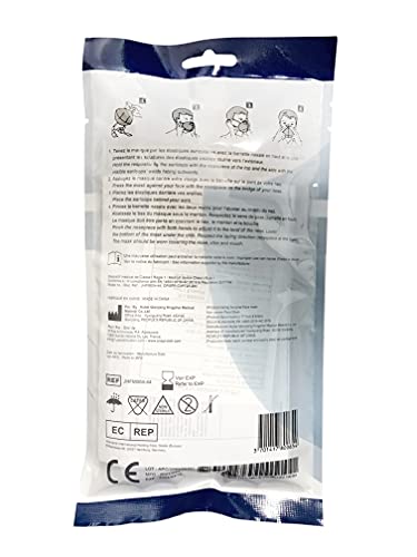 10 Mascarilla quirúrgicas colores desechables OneProtek - Mascarilla azul marino Tipo 2R IIR - Homologadas CE BFE ≥98% - Cómodas, transpirables y elásticas resistentes