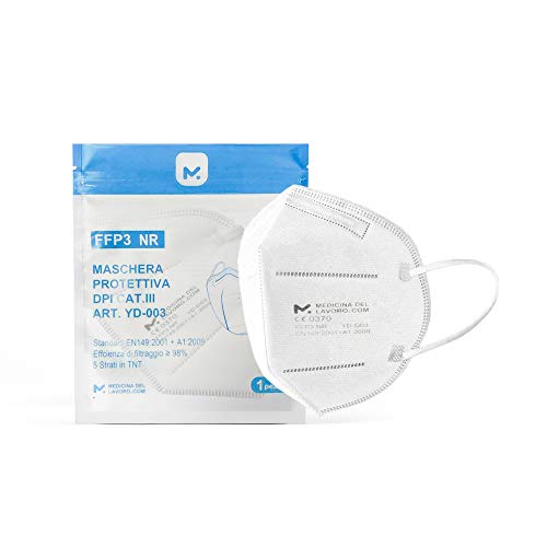 10 Mascarillas FFP3 Homologadas de Certificación CE, Mascarilla sin Válvula de 5 Capas, Máscara Contra de Polvo y Partículas, Mascarilla de Protección Personal con Filtros de Calidad BFE≥98, 10 Piezas