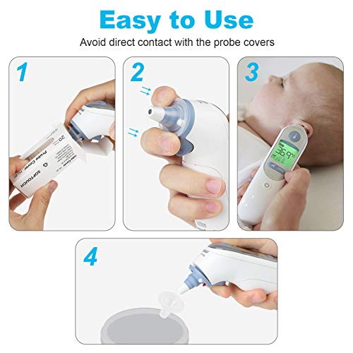 100x Fundas Desechables de Recambio | Protectores de lente del ThermoScan de Braun para Termómetros de Oído | Adaptables a Toda la Gama de Braun ThermoScan IRT | Paquete de 100 Unidades
