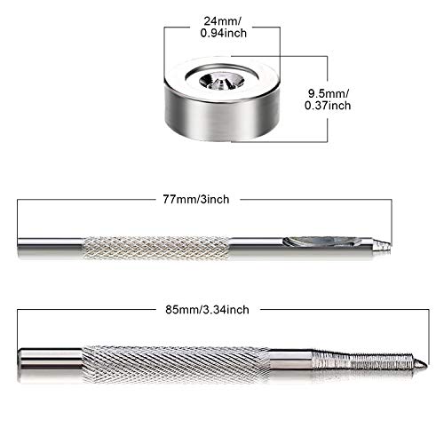 150 Piezas de Corchete de Presión Tornillo Herramienta de Kit de Presión de Lona, Botones de Presión de Metal para Bote Cubierta Mueble (Grado marina, 3/ 8 Pulgadas Zócalo, 5/ 8 Pulgadas Tornillo)