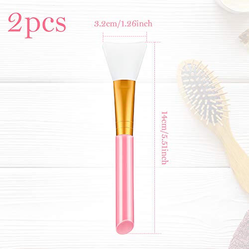 2 Cepillo de Mascarilla Facial de Silicona Raspador Cosmético sin Pelo Aplicador de Barro Facial Cepillo de Mezcla Herramienta de Belleza de Maquillaje para Máscara de Ojos DIY, Cuidado de Piel