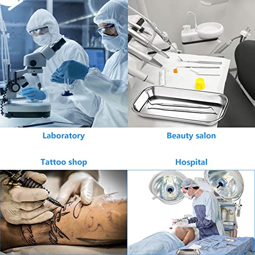 2 piezas Bandeja Quirúrgica Bandejas de Laboratorio ​Bandeja de Instrumentos Bandeja dental Bandeja Médica Bandeja Acero Inoxidable Colocación de herramientas para tatuajes de cirugía dental