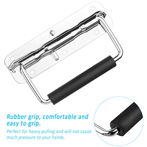 2pcs Asa para Maleta tiradores para Cajones, Manija Para Maleta Asa de Cofre, 14 * 4cm Manija de Acero Inoxidable Manija para Cofre, Tiradores de Maleta (Diámetro del orificio de montaje 6 mm)