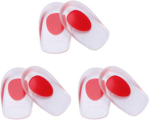 3 pares de almohadillas de gel para talón de fascitis plantar, almohadillas de silicona para espolones óseos, protectores para aliviar el dolor, pies moretados tratamiento de plantillas de gel