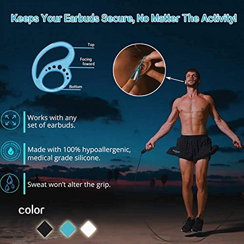3 Pares Earhooks Almohadillas Auriculares, Bucles de Sujeción de Soporte de Gancho de Oreja de Silicona Anti-perdida Deportivos, Fitness, Correr, Trotar, Andar en Bicicleta, Gimnasio.