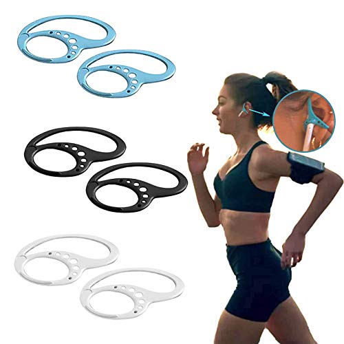 3 Pares Earhooks Almohadillas Auriculares, Bucles de Sujeción de Soporte de Gancho de Oreja de Silicona Anti-perdida Deportivos, Fitness, Correr, Trotar, Andar en Bicicleta, Gimnasio.