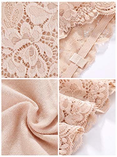 3 Piezas de Tubo de Encaje Floral de Mujeres Banda Sujetador sin Tirantes Envoltura de Pecho Estirable sin Costura (Conjunto de Colores 1, Talla XL)
