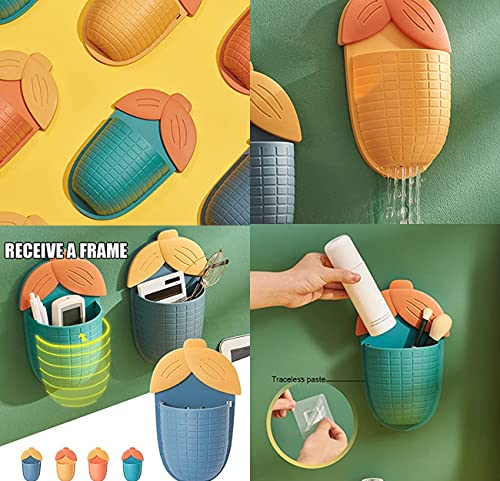 4 Piezas Portacepillos de Dientes, Cuarto de baño montado en la Pared Caddy Soporte para Cepillos de Dientes Multifuncional, Portacepillos de Eléctricos, Soporte para Pasta de Dientes