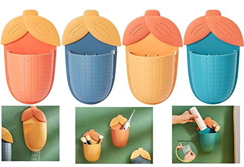 4 Piezas Portacepillos de Dientes, Cuarto de baño montado en la Pared Caddy Soporte para Cepillos de Dientes Multifuncional, Portacepillos de Eléctricos, Soporte para Pasta de Dientes