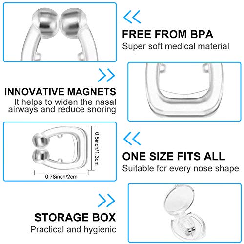 4Pcs Tapones de Silicona Magnéticos Dispositivos Anti Ronquidos Soluciones Antirronquidos Clip de Nariz Solucion de Ronquidos Dilatador Antironquidos Nasal Dejar De Roncar
