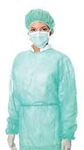 Abrigo de trabajo no estéril desechable con muñequera, color blanco