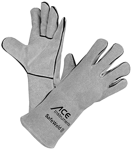 ACE SafeWeld Guantes Soldador EN 388 & 12477 - Guantes de Trabajo de Cuero - 11 XL