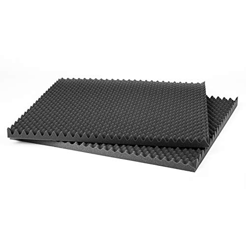 AcousPanel Planchas de espuma acústica. Paneles acústicos absorbentes de sonido con diseño Alveolar.50x50cm. Color gris antracita. (50x50x2cm / 12 unidades)