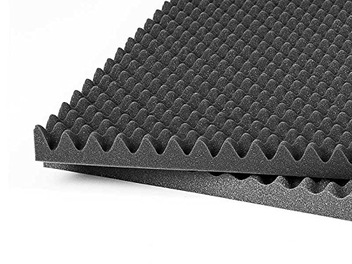 AcousPanel Planchas de espuma acústica. Paneles acústicos absorbentes de sonido con diseño Alveolar.50x50cm. Color gris antracita. (50x50x2cm / 12 unidades)