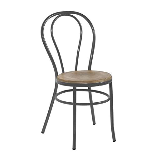 ADDECOR Sillas Comedor de Color Negro | 89 × 36 × 40 cm | Silla para Salón Hecha de Hierro y Madera | Modelo Edna | Sillas Comedor Ideales para Proyectos de Hostelería