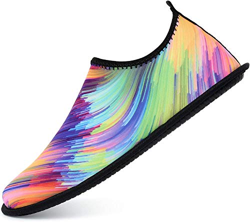 adituob Zapatos de deportes acuáticos Aqua descalzos calcetines piscina playa natación ejercicio para mujeres y hombres, color Multicolor, talla 37/37.5 EU