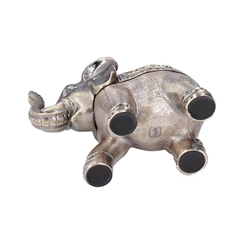 Agatige Cenicero de Metal Elefante, cenicero Decorativo de Elefante de pie con Sello de Tapa Cenicero de Elefante Vintage para Hombres Mujeres Adornos artesanales