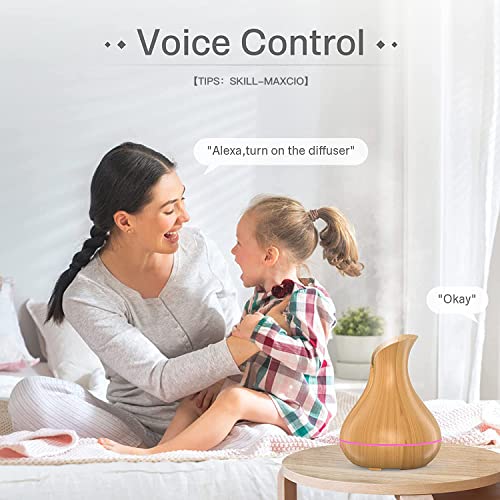 Alexa Humidificadores Aceites Esenciales, Maxcio WiFi Difusor Aromaterapia 7-Color Humidificador Ultrasónico con 2 Modos de Niebla, Temporizador Compatible con Alexa/Google Home