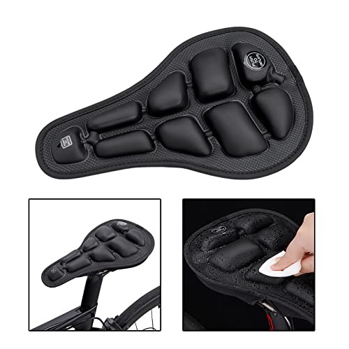 Almencla Bicicleta Asiento de Bicicleta Funda de Sillín Acolchado Extra Cómodo Almohadilla de Esponja Suave para Ciclismo
