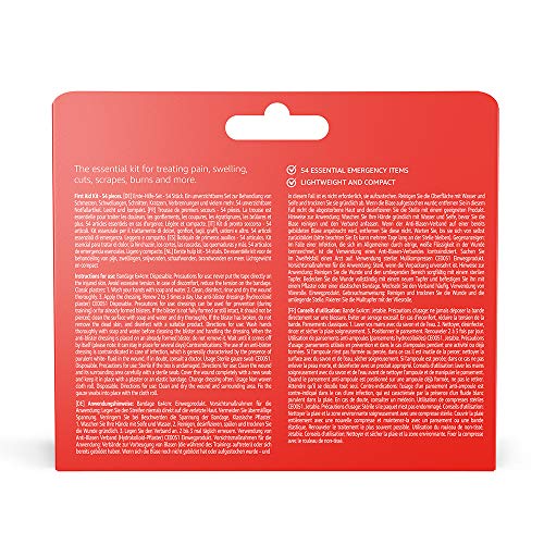 Amazon Basic Care - Kit de primeros auxilios, 54 unidades