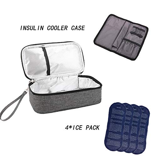 Amazon Brand – Eono Bolsa diabética Enfriador de insulina Bolsa Bolsa de jeringas para la diabetes, insulina y medicamentos