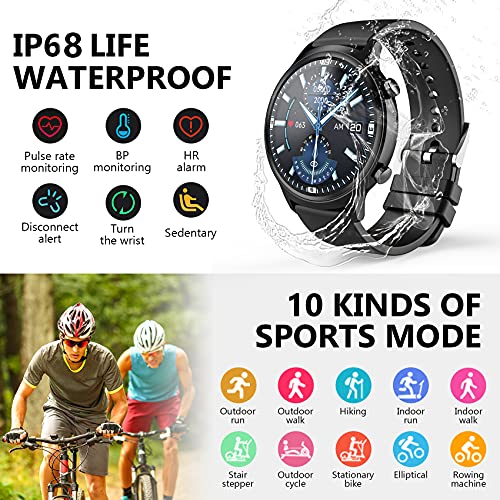 Aney Well Reloj Inteligente Hombre, Smartwatch Juvenil,Reloj Deportivo,Monitor de Actividad Física con Pulsómetro, Podómetro, Monitor de Sueño, Cronómetro, Impermeable IP68 para Android iOS