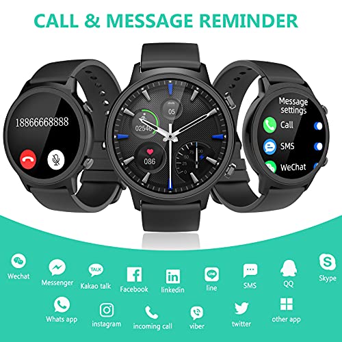 Aney Well Reloj Inteligente Hombre, Smartwatch Juvenil,Reloj Deportivo,Monitor de Actividad Física con Pulsómetro, Podómetro, Monitor de Sueño, Cronómetro, Impermeable IP68 para Android iOS