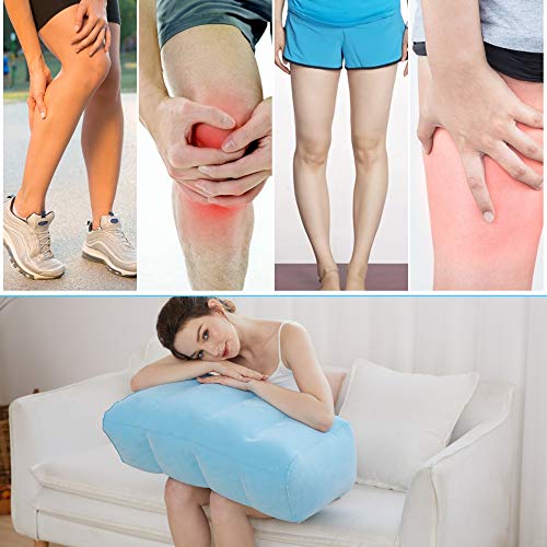 Antdvao Cojín Inflable para La Pierna, Almohadilla de Pie Inflable PortáTil, Almohadilla de Pie FáCil de Inflar y Desinflar, Superficie de Flocado, Adecuada para Mujeres Embarazadas, Atletas