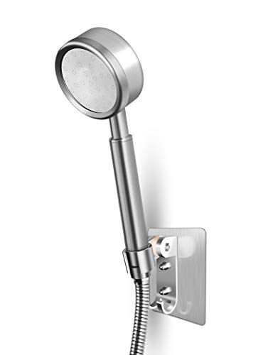 AOKKR Alcachofa de Ducha, Cabezal de Ducha de Mano de Alta Presión Ducha de Ahorro de Agua Ducha de Masaje Universal de Inoxidable Ducha, con 1.5m Manguera de Ducha & Soporte de Ducha Ajustable