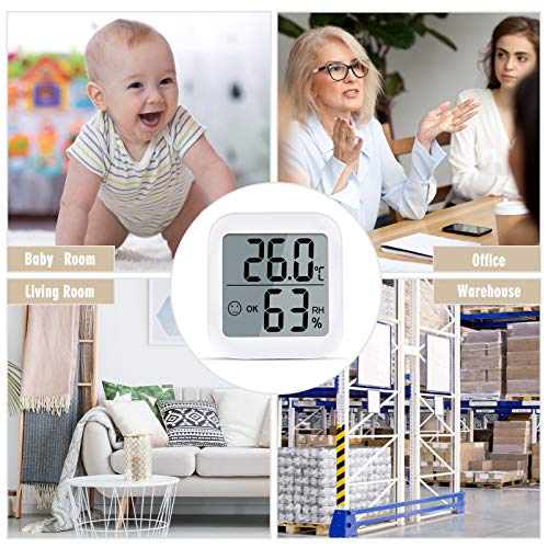 Aplusdeal Termohigrómetro Digital Termómetro de habitación Interior Higrómetro Medidor de Humedad Monitor de Temperatura con Pantalla LCD Grande