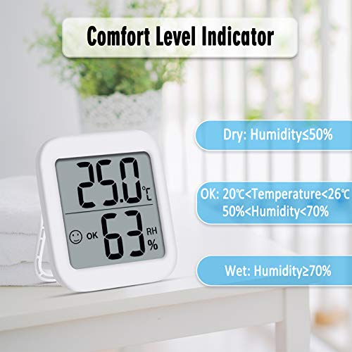 Aplusdeal Termohigrómetro Digital Termómetro de habitación Interior Higrómetro Medidor de Humedad Monitor de Temperatura con Pantalla LCD Grande