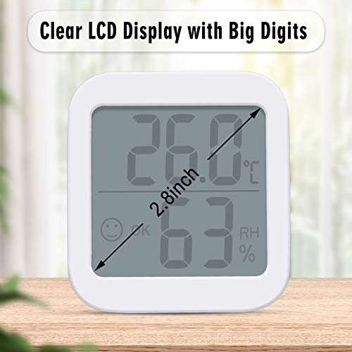 Aplusdeal Termohigrómetro Digital Termómetro de habitación Interior Higrómetro Medidor de Humedad Monitor de Temperatura con Pantalla LCD Grande