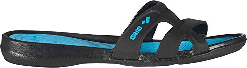 Arena Athena Woman Hook Zapatos de Playa y Piscina, Mujer, Negro (Black/Turquoise 083), 38 EU