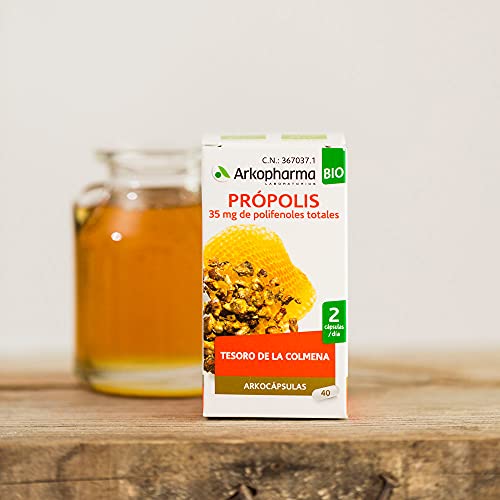 Arkopharma Arkocápsulas Própolis BIO 80 Cápsulas Pack x2, Mejora la respiración, Estimula las Defensas, Para el Sistema Inmune y las Vías Respiratorias