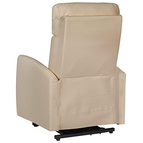 Atlojoys Sillón reclinable de pie, Levanta Personas, Sillón Relax, Sillón con Sistema de reclinado Manual, Butaca Sillón, de Cuero sintético Capuchino