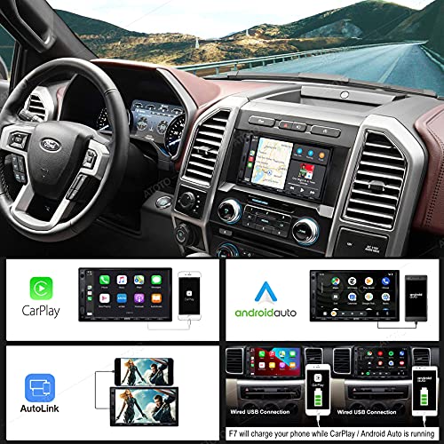 ATOTO F7 Radio Coche 2 DIN, Conexión Android Auto y CarPlay, 7 Inch Sistemas de vídeo Integrado para salpicadero, AutoLink, Carga del Teléfono, BT, Entrada de Cámara HD, hasta 2TB SSD, F7G2A7SE