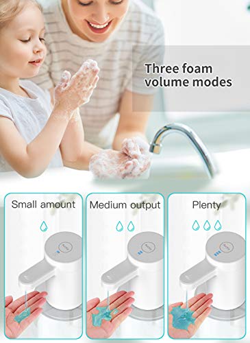 Auckly Dispensador Automatico Gel Con Sensor Infrarrojo Dosificador de Desinfectante Manos. 450ml IPX7 USB Recargable Gel Hidroalcohólico Dispensador de Jabón Automático. Adecuado Para Cocinas y Baños