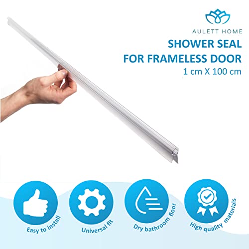 Aulett Goma de Mampara de Ducha Calidad Premium de 80 cm para Mampara de Ducha de Cristal de 6mm, 7mm y 8mm – Sello de Ducha, Junta de Ducha con Vierteaguas para Cabina de Ducha y Mampara de Bañera