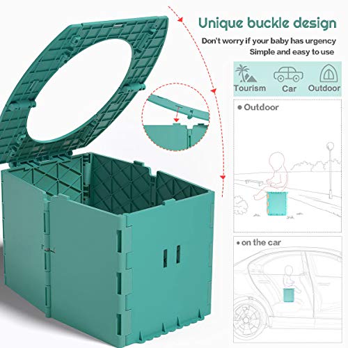auvstar Orinal de Viaje para Niños,Orinal Portátil para Niños Pequeños,Inodoro Plegable para Niños para Bebés Niños Pequeños Viajes al Exterior o Entrenamiento Adecuado para bebés de 1-3 años