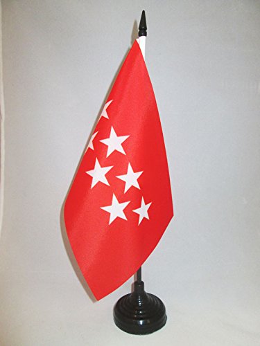 AZ FLAG Bandera de Mesa de la Comunidad DE Madrid 21x14cm - BANDERINA de DESPACHO MADRILEÑA 14 x 21 cm