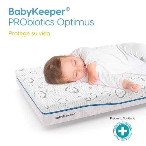 BabyKeeper | Colchón de Cuna PROBiotic | Previene la Muerte súbita | Tecnología Auto Higienizante | Avisa de la Fiebre | Previene la plagiocefalia (Optimus 60x120)