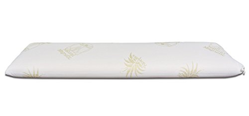 Baldiflex Almohada de espuma viscoelástica modelo pastilla, almohada de Memory contra el dolor de cuello y cervical, funda de aloe vera, 135 x 35 cm