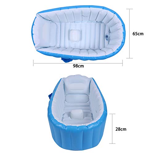 Bañera Hinchable Bebe Bañera Inflable Bebe Bañeras Hinchables Bebe Bañera Hinchable para Ducha con Bomba de Aire y Gorro de Ducha para Bebés, Recién Nacidos, Niños y Niñas